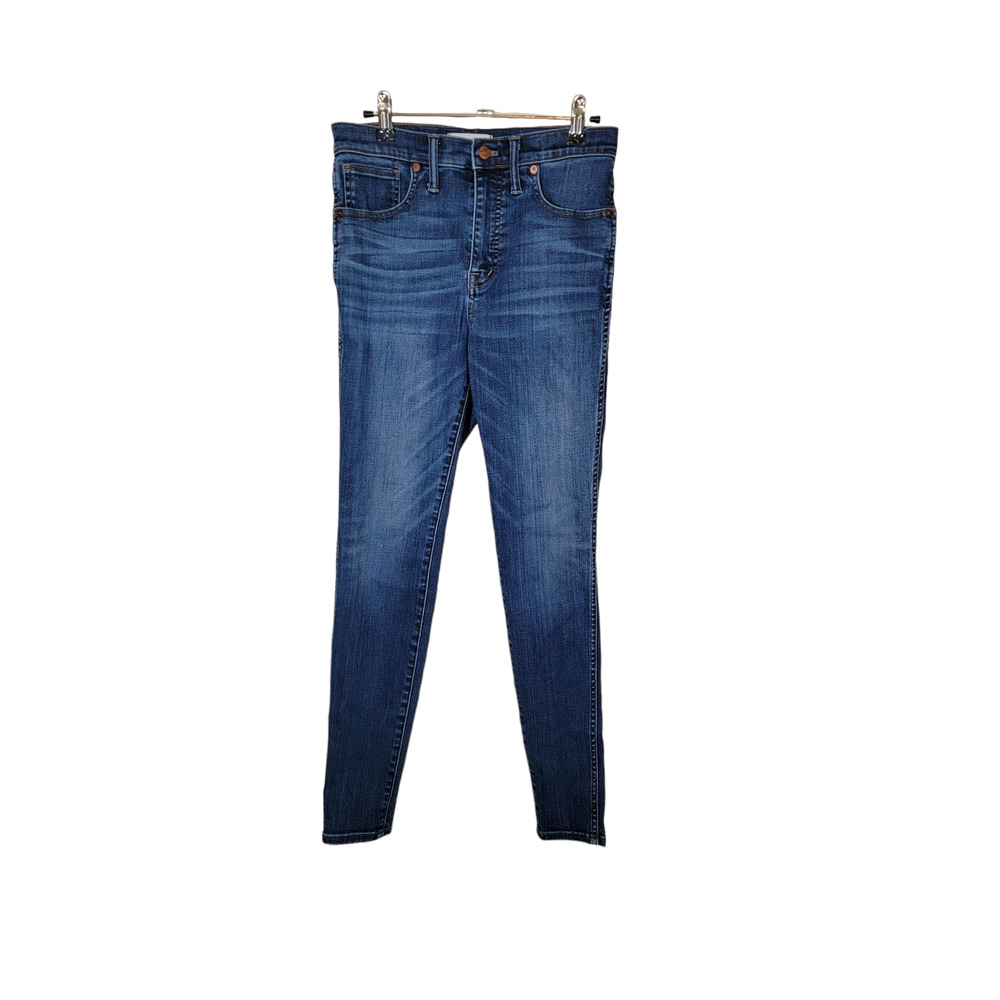 Madewell Women's 10" High Rise Skinny Jeans Whiskering Five Pockets Blue Size 28